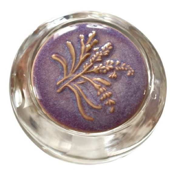 Partylite glass tea light holder, with cute ceramic lid, never used - Picture 5 of 6